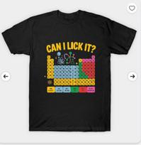 Can I Lick It Chemistry Teacher Science Day ShortSleeved Crew Neck TShirt with Cute Pattern Womens Top Summer Streetwear S