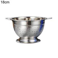 Multipurpose Drain Basket Wear Resistant Stainless Steel Easy Grip Kitchen Washing Strainer Bowl for Fruit 18cm