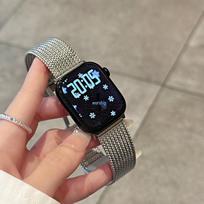 Wheat Ear Coarse Magnetic Strap for Apple Watch Series 2-10 38/40/41mm sidabras