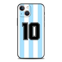 Luxury Phone Case For iPhone 11 12 13 15 16 14 Pro Max X XR XS 7 8 Plus 2020 Black Soft Cover Funda Argentina Flag Soccer 10 For iPhone 7 8 SE