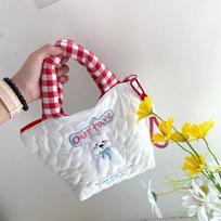 Cute Plush Puppy Women's Bento Handbags Carto Quilted Love Ladies Small Shoulder Bag Purse Commut Female Mommy Storage Bag balta