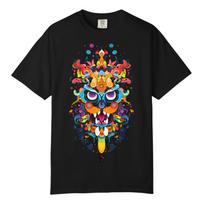 Psychedelic Face Mask Animals TShirts, Comfort Colors, Unisex Streetwear Tee S įvairiaspalvis