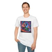 Trippy Einstein Galaxy, Albert Einstein Psychedelic Softstyle T-Shirt S įvairiaspalvis