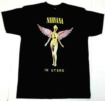 NIRVANA  T-shirt Grunge Rock Kurt Cobain IN UTERO Tee Men's 100% Cotton New  Unisex T-Shirt S įvairiaspalvis