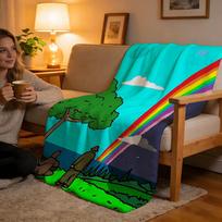 Throw High-Density Short Plush Blanket For Sofa Nap Air-Conditioned Room Soft Skin-Friendly Quirky The Big Lez Show 75x90cm