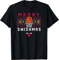 Mens NBA Chicago Bulls Merry Swishmas T-Shirt S įvairiaspalvis