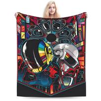France Band D-Daft P-Punk Blankets  Soft Novelty Plush Throw Blanket For Bedroom Travel Office Flannel Bedspread Bed Cover 75x90cm