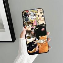 Cartoon Cat Case for Apple iPhone 17 Pro Max 14 15 Pro 7 8 11 XR XS MAX 13 Air 12 16 Funda Phone Cover iPhone 12