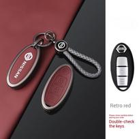 2/3/4/5Buttons Zinc Alloy Leather Car Remote Key Cover Case For Nissan X-Trail Qashqai Sentra Serena Tiida Teana Juke Leaf Micra