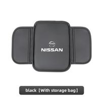 Car Armrest Box Pad Leather Auto Armrest Mat Car Accessories For Nissan Qashqai Versa Leaf Sentra Pulsar Xterra X-trail Nismo juoda