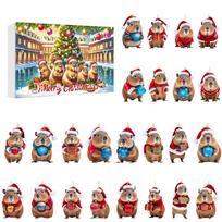Festive Acrylic Capybara Christmas Countdown Blind Box Fun Collectible For All Ages Style A