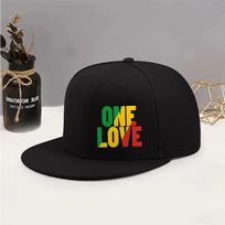 Fashionable Urban Hip-hop Style Hat Printed with 'ONE LOVE' Design, Suitable for Both Men and Women, Versatile Flat Brim Hat juoda