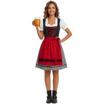 Traditional Oktoberfest Costume Dress Women Bavarian Dirndl Dress Beer Festival Outfit with Apron and Lace-Up Detail for Cosplay L juoda