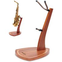 Musbeat Saxophone Stand, Saxophone Stand for Alto and Tenor, Mahogany Hardwood Alto Sax Stand with Soft Silicone Yokes, Handcrafted Wooden Tenor