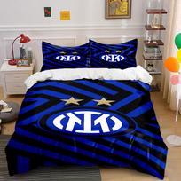 Mėlynos juostelės, Inter Milano logotipas. Patalynės komplektai Antklodžių užvalkalų komplektai Antklodžių užvalkalai Pagalvės užvalkalai(1 * Antklodės užvalkalas 2 * Pagalvių užvalkalai be antklodės įdaro) 135x200cm