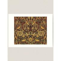 William Morris Bullerswood Tapestry Vintage Floral Pattern 75x100 juoda