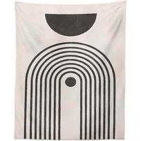 Gubiyu tapestry, mid-century abstract boho 75x100 juoda