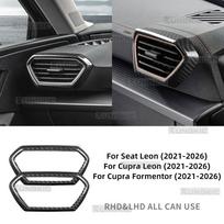 Tikras anglies pluoštas (carbon fiber) For Cupra Formentor/Cupra Leon/Seat Leon 2021-2023 2024 2025 2026 Oro išleidimo angų rėmelis, centrinės konsolės šonas For Cupra Leon
