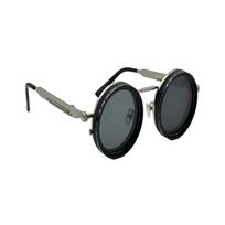 Round Frame Fishing Sunglasses Manual Rotating ND Filter Sunglasses  Travel sidabras