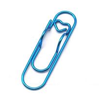 Multi-functional Love Model Paper Clips Heart Shape Metal Pen Holder DIY Ticket Memo Holder Stationery mėlyna