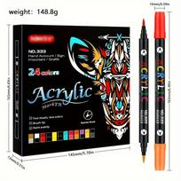 24/48/72 Colors Dual-ended Markers Quick Dry Temporary Dual Tip Markers Dual Color Waterproof Acrylic Paint Markers