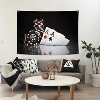 Western game room, retro western, poker tapestry 75x100 juoda