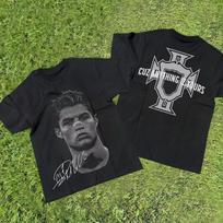 Cristiano Ronaldo Neymar Lionel Messi Futbolo Superžvaigždės Portretas Spausdintas Marškinėliai Vyrams Moterims Medvilninis Laisvas Kasdienis Trumpomis Rankovėmis T-shirt S
