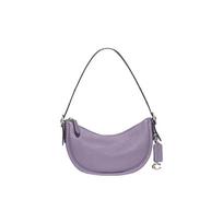 COACH Luna 27 zipper closure soft pebbled leather hand-held crossbody shoulder bag women's purple violetinė