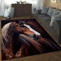 Elegant Horse Portrait Rug for Elegant Living Spaces,Realistic Equine Art Carpet, Classic Home Decor Items Skid resistant carpet 50x80cm