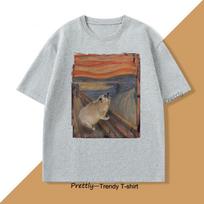 Hyrax Scream Parody Meme TShirt for Men Women Vintage Cotton Short Sleeve Round Neck Tshirts Loose Harajuku S
