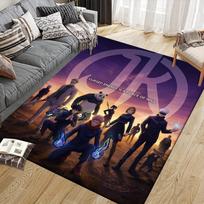 Dark Multi-Character Jujutsu Kaisen Pattern Square Carpet,Area Rug,Carpet Rug for Living Room Bedroom Sofa Playroom Decor,Non-slip Floor Mat 40x60cm( 15x23in )