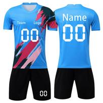 Custom Soccer Uniform Set Personalized Team Number Athletic Sportswear for Men and Youth 16 mėlyna