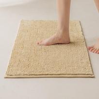 Easy To Clean Absorbent Chenille Bathroom Mat Non-slip Thickened Bath Rug Washable Rectangular Doormat Bedroom chaki