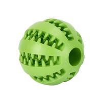 Dog Chew Ball Interactive Pet Toy Puppy Teething Cleaning Ball Food Treat Feeder Silicone Balls For Small Dogs Cats (Green,5CM) žalia