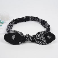 Bohemian Elastic Headbands, Soft Breathable Wide Edge Hair Bands for Girls juoda