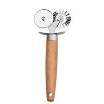 Dvigubo rato raviolių forma medine rankena koldūnų forma sausainių įspaudimo volelis konditerijos gaminiams Ravioli Cutter