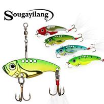Spinner Spoon Swimbait Vibrating Jigging Gėlo vandens sūraus vandens žvejybos reikmenys masalai ir masalai 4pcs