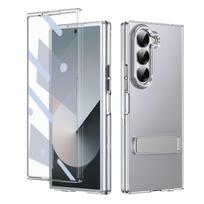Didelės raiškos skaidrus apsauginis dėklas Z Fold6 Fold5 skirtas Samsung Galaxy Z Fold 6 5 4 5G su stikline plėvele, lydinio laikiklio dangteliu For Galaxy Z Fold 6&With Glass Film