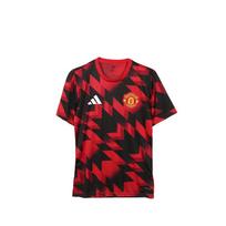 Adidas Manchester United Casual Sports Crew Neck Short Sleeve Football Shirt Men Tops Red Black JP3233 S