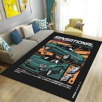 Kilimas su spausdintais senoviniais lenktyniniais automobiliais, neslystantis daugiafunkcis kilimėlis svetainei, prieškambariui ir koridoriaus grindų dekoravimui, miegamojo dekoravimui 40x60cm