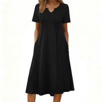 Women's Fashionable Casual -color Dress L juoda