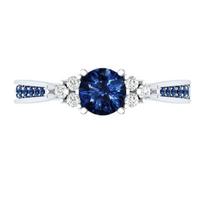 Genuine Natural Sri Lanka Sapphire S925 Silver Ring Birthstone Engagement Design Ring Ladies Blue Gemstone Fashion Ring 9&antique silver mėlyna