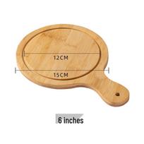 Round Bamboo Wooden Tray: Pizza, Bread, Sushi, Cake, Steak Serving Plate. 6 colių picos lentelės spalva