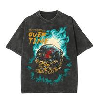 Nanami Overtime Skull T-shirt Jujutsu Kaisen Anime Tee Vintage Washed Oversized Retro Harajuku Streetwear Graphic Men Clothing M