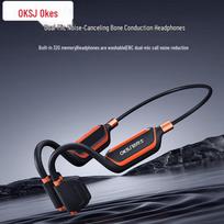OKSJ C10 Bone Conduction Sports Bluetooth Earphones juoda oranžinė spalva