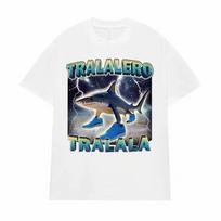 Tralalero Tralala Funny Shark Meme Tshirt Womens Fashion Gothic Vintage Tshirts Casual Humor T Shirt S