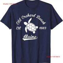 Nautical Old Orchard Beach Maine Sea Turtle T Shirt  vintage Washed Soft Breathable Stylish Versatile Slightly graphic S įvairiaspalvis