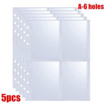 5/50pcs 4-Pocket Binder Photocards Holder Binder Background Paper Kpop Photo Album 6/3 Holes Inner Page Photo Card Binder Sleeve