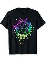 Volleyball Tie Dye T-Shirt for Adult, Soft Fabric, Breathable, Comfortable Short Sleeve Tees Perfect for Gift, S-XXXL, Black S įvairiaspalvis