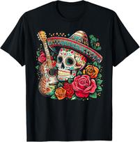 Cinco De Mayo Skull Sombrero Fiesta Mexican Skull Men Women T-Shirt Hoodie S įvairiaspalvis
